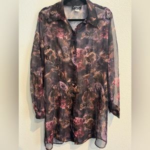 90’s Vintage floral‎ button down dress